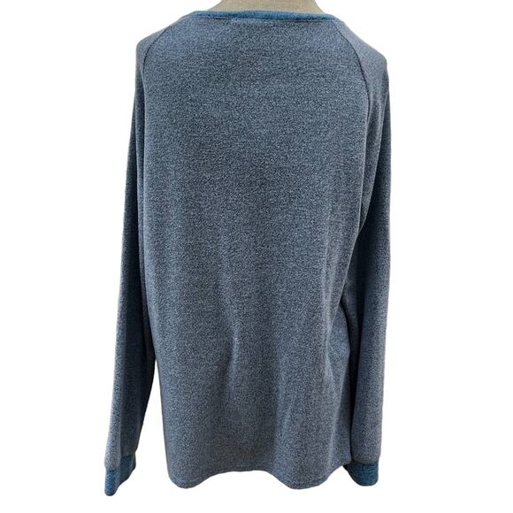 Beyove Heather Light Blue and Blue Light Weight Oversized Sweatshirt Size M - Picture 3 of 4